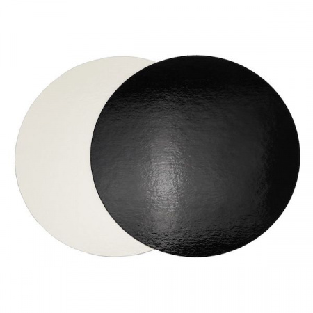 Подложка для торта Чёрный/Жемчуг 2х сторон. 1.8 мм, Ø 240 мм Подложка для торта Чёрный/Жемчуг 2х сторон. 1.8 мм, Ø 240 мм