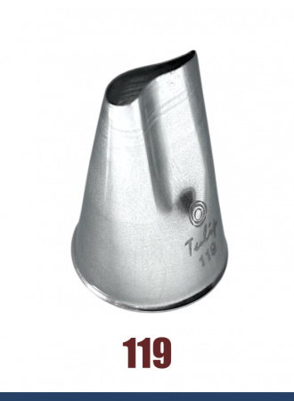 Кондитерская насадка 119 Tulip, Корея, прорезь 19 мм лепесток 2-й изогнутый Кондитерская насадка 119 Tulip, Корея, прорезь 19 мм лепесток 2-й изогнутый