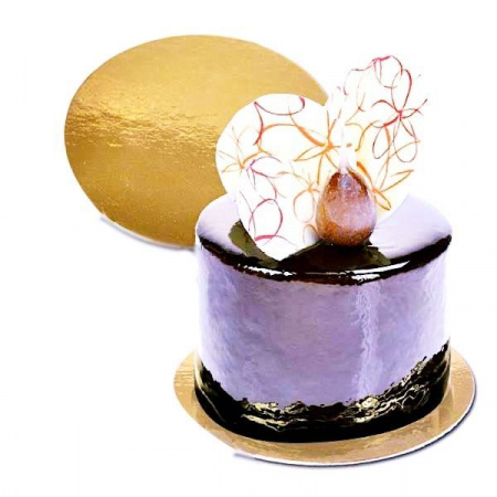 Подложка для пирожных Золото/Жемчуг 2х сторон. 0.8 мм, Ø 100 мм Подложка для пирожных Золото/Жемчуг 2х сторон. 0.8 мм, Ø 100 мм