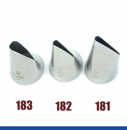 Набор кондитерских насадок 181(1217), 182, 183, Tulip 3 шт, прямой лепесток с округлой прорезью Набор кондитерских насадок 181(1217), 182, 183, Tulip 3 шт, прямой лепесток с округлой прорезью