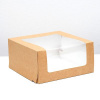 Коробка с окном для торта 23*23*11 см | Мусс (упаковка 5-25 шт) Коробка с окном для торта 23*23*11 см | Мусс (упаковка 5-25 шт)