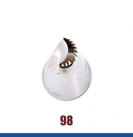 Кондитерская насадка 98 Tulip™ лента с зубчиками ракушка (Shell Basketweave) малая, прорезь 10 мм Кондитерская насадка 98 Tulip™ лента с зубчиками ракушка (Shell Basketweave) малая, прорезь 10 мм