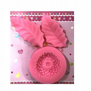 Молд силиконовый (вайнер) Бутон и Листья (мини) Молд силиконовый (вайнер) Бутон и Листья (мини)