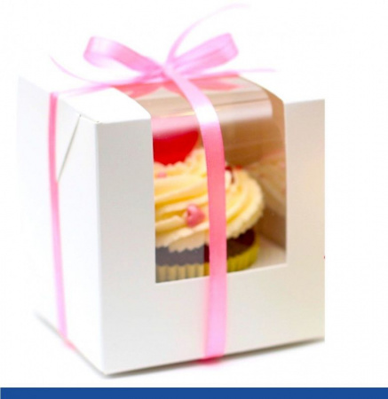 Коробка для 1-го капкейка 10•10•11 см Белая с Окном (сборная) | упак. 5-50 шт Коробка для 1-го капкейка 10•10•11 см Белая с Окном (сборная) | упак. 5-50 шт