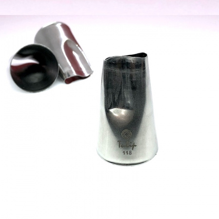 Кондитерская насадка 118 Tulip, Корея, прорезь 17 мм лепесток 2-й изогнутый Кондитерская насадка 118 Tulip, Корея, прорезь 17 мм лепесток 2-й изогнутый