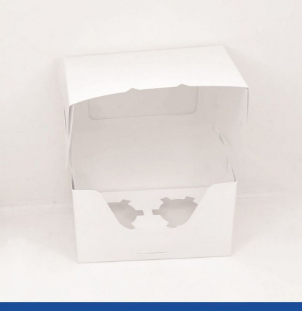 Коробка для 2-х капкейков 16•10•10 см Белая с Окном (сборная) | упак. 5-50 шт Коробка для 2-х капкейков 16•10•10 см Белая с Окном (сборная) | упак. 5-50 шт