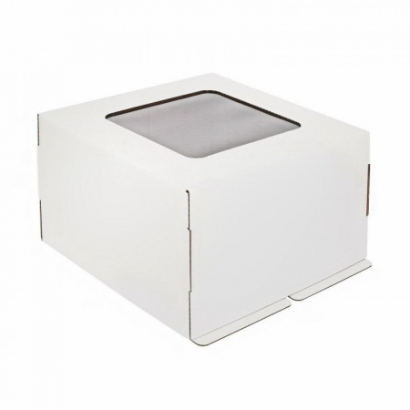 Коробка для торта 35•35•35 см с окном Белая (крышка+дно) | упак. 5-25 шт Коробка для торта 35•35•35 см с окном Белая (крышка+дно) | упак. 5-25 шт