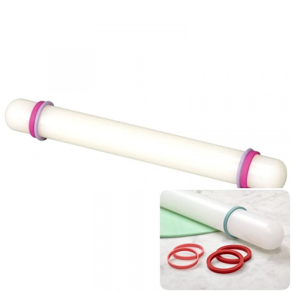 Скалка для мастики с ограничителями 22*3 см Скалка для мастики с ограничителями 22*3 см