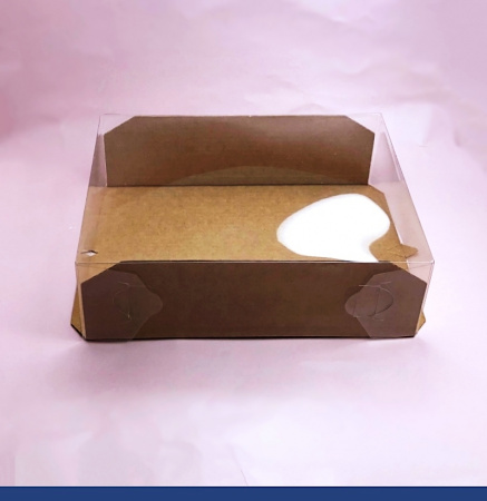 Кондитерская упаковка 21•16•6 см Крафт (прозрачная крышка+дно) | ПМ Кондитерская упаковка 21•16•6 см Крафт (прозрачная крышка+дно) | ПМ