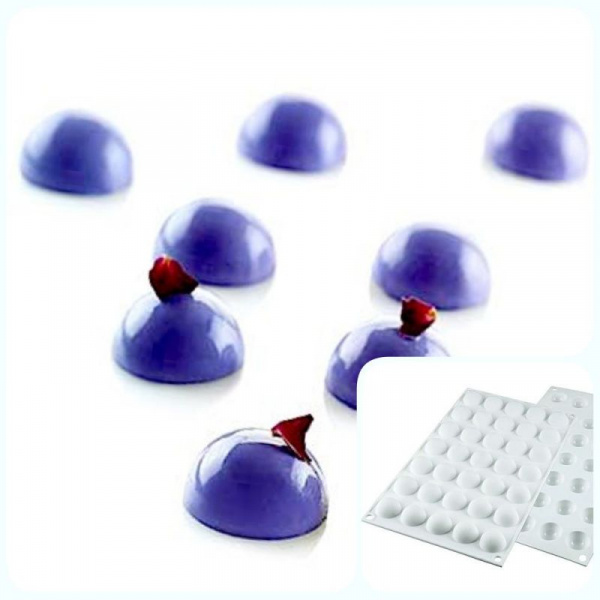 Силиконовая форма 3D для муссовых десертов и декора | Купол (Dome) мини 35 ячеек Силиконовая форма 3D для муссовых десертов и декора | Купол (Dome) мини 35 ячеек