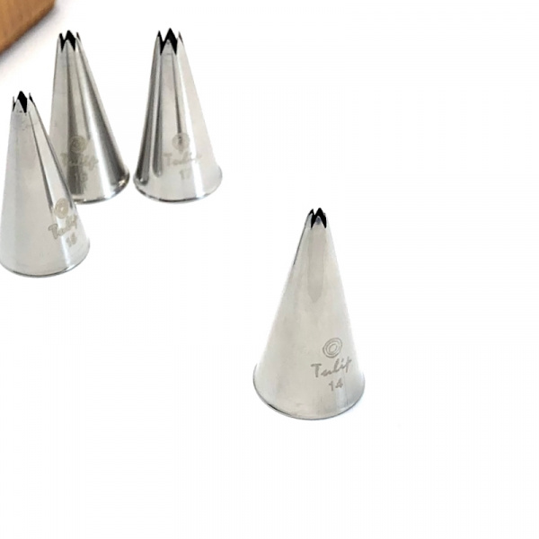 Кондитерская насадка открытая звезда №14 Tulip™ мини размер (diam. 2 mm; 5 лучей) Кондитерская насадка открытая звезда №14 Tulip™ мини размер (diam. 2 mm; 5 лучей)