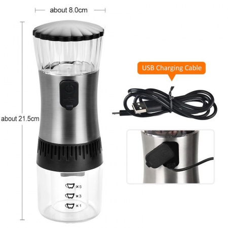 Кофемолка электрическая USB 3 в 1 (измельчитель специй, орехов, перца, зёрен) Кофемолка электрическая USB 3 в 1 (измельчитель специй, орехов, перца, зёрен)