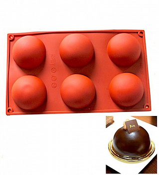 Форма силиконовая Полусфера 6 фигур 68*35 мм (2) Форма силиконовая Полусфера 6 фигур 68*35 мм (2)