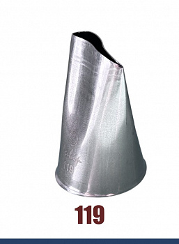 Кондитерская насадка 119 Tulip, Корея, прорезь 19 мм лепесток 2-й изогнутый Кондитерская насадка 119 Tulip, Корея, прорезь 19 мм лепесток 2-й изогнутый