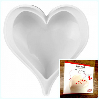 Силиконовая форма 3D для муссового торта | Ти Амо 135*135 мм Силиконовая форма 3D для муссового торта | Ти Амо 135*135 мм