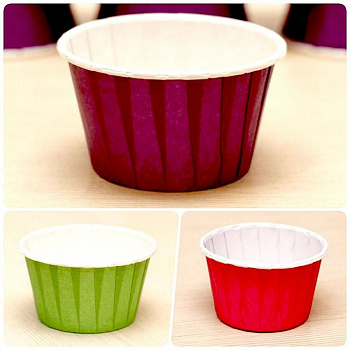 Бумажная капсула усиленная для выпечки капкейков Ø низ 6, см верх 4 см | 100 шт Цветная Бумажная капсула усиленная для выпечки капкейков Ø низ 6, см верх 4 см | 100 шт Цветная