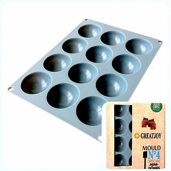 Силиконовая форма 3D для муссовых десертов | Сфера №4-12 фигур ∅40 мм Силиконовая форма 3D для муссовых десертов | Сфера №4-12 фигур ∅40 мм