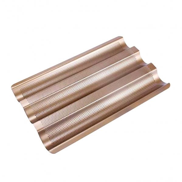 Противень перфорированный сталь. 3-х секц. для мини багетов Противень перфорированный сталь. 3-х секц. для мини багетов