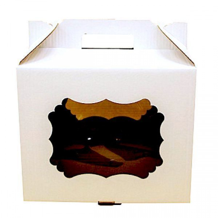 Коробка с окном и ручками для торта 30*30*30 см (2 части) | упак 5-25 шт Коробка с окном и ручками для торта 30*30*30 см (2 части) | упак 5-25 шт