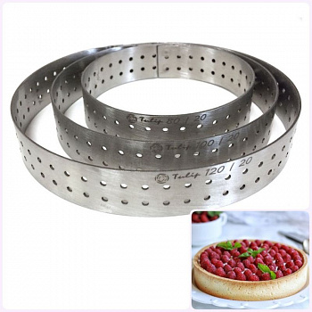 Формы для выпечки нерж.сталь перфорир. | Кольца (высота 2 см, Ø 8-30 см) Формы для выпечки нерж.сталь перфорир. | Кольца (высота 2 см, Ø 8-30 см)