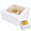 Коробка с окном для 4 капкейков 16*16*10 cм | Белая Коробка с окном для 4 капкейков 16*16*10 cм | Белая
