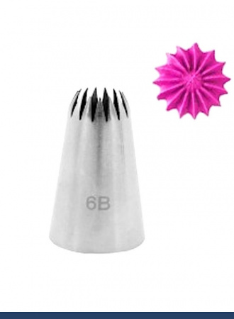 Кондитерская насадка 6B Французская звезда ∅ 12-14 мм, 18 лучей Эконом Кондитерская насадка 6B Французская звезда ∅ 12-14 мм, 18 лучей Эконом