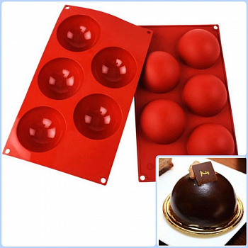 Форма силиконовая Полусфера 5 фигур 80*35 мм