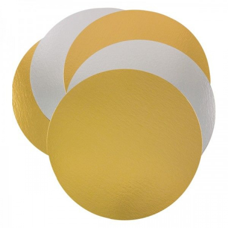 Подложка для торта Золото/Жемчуг 2х сторон. 0.8 мм, Ø 200 мм Подложка для торта Золото/Жемчуг 2х сторон. 0.8 мм, Ø 200 мм