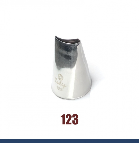 Кондитерская насадка 123 Tulip прорезь 17 мм, лепесток розы изогнутый Кондитерская насадка 123 Tulip прорезь 17 мм, лепесток розы изогнутый