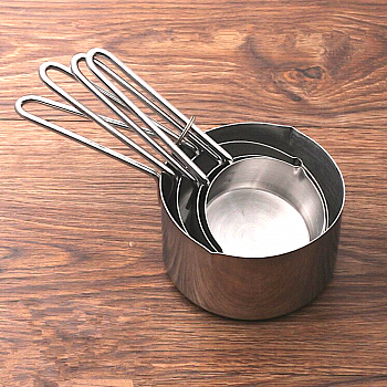 Мерные чашки набор 4 шт из нержавеющей стали для жидких и сухих продуктов | 0.6-250 гр/мл Мерные чашки набор 4 шт из нержавеющей стали для жидких и сухих продуктов | 0.6-250 гр/мл