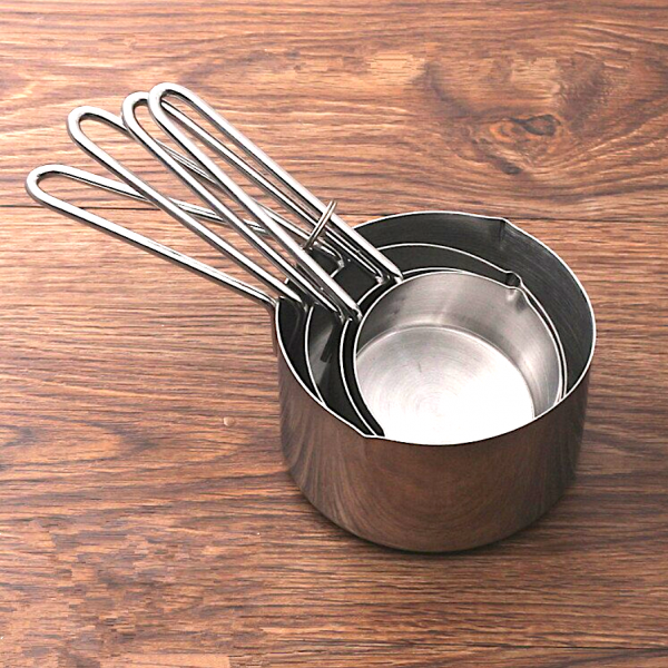 Мерные чашки набор 4 шт из нержавеющей стали для жидких и сухих продуктов | 0.6-250 гр/мл Мерные чашки набор 4 шт из нержавеющей стали для жидких и сухих продуктов | 0.6-250 гр/мл