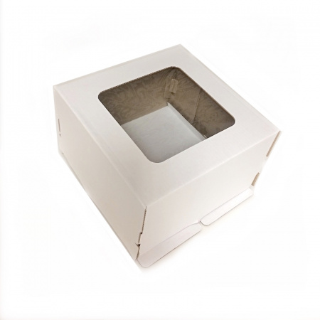 Коробка с окном для торта 30*30*19 см Белая | упак 10-50 шт Коробка с окном для торта 30*30*19 см Белая | упак 10-50 шт