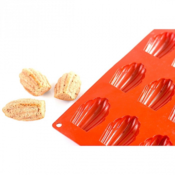 Форма для выпечки силикновая Ракушки (Мадлен) 9 фигур 68*45*17 мм Форма для выпечки силикновая Ракушки (Мадлен) 9 фигур 68*45*17 мм