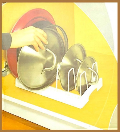 Органайзер для посуды, кастрюль, крышек, стойка для хранения на 6 ячеек (29•18•13 см) Органайзер для посуды, кастрюль, крышек, стойка для хранения на 6 ячеек (29•18•13 см)