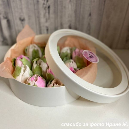 Коробка для выпечки круглая (шайба) 20•8 см РОЗОВАЯ (окно, крышка+дно) | упак. 5-20 шт Коробка для выпечки круглая (шайба) 20•8 см РОЗОВАЯ (окно, крышка+дно) | упак. 5-20 шт