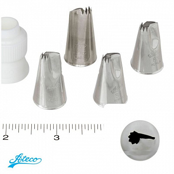 Кондитерская насадка лепесток рюшевый прямой №86, 87, 88, 168 и 158 Ateco Кондитерская насадка лепесток рюшевый прямой №86, 87, 88, 168 и 158 Ateco