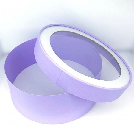 Коробка для выпечки круглая (шайба) 20•8 см СИРЕНЕВАЯ (окно, крышка+дно) | упак. 5-20 шт Коробка для выпечки круглая (шайба) 20•8 см СИРЕНЕВАЯ (окно, крышка+дно) | упак. 5-20 шт