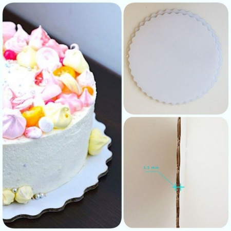 Подложка под торт двух-сторонняя белая/белая 3.5 мм Ø 26-38 см | упак. 10 шт Подложка под торт двух-сторонняя белая/белая 3.5 мм Ø 26-38 см | упак. 10 шт